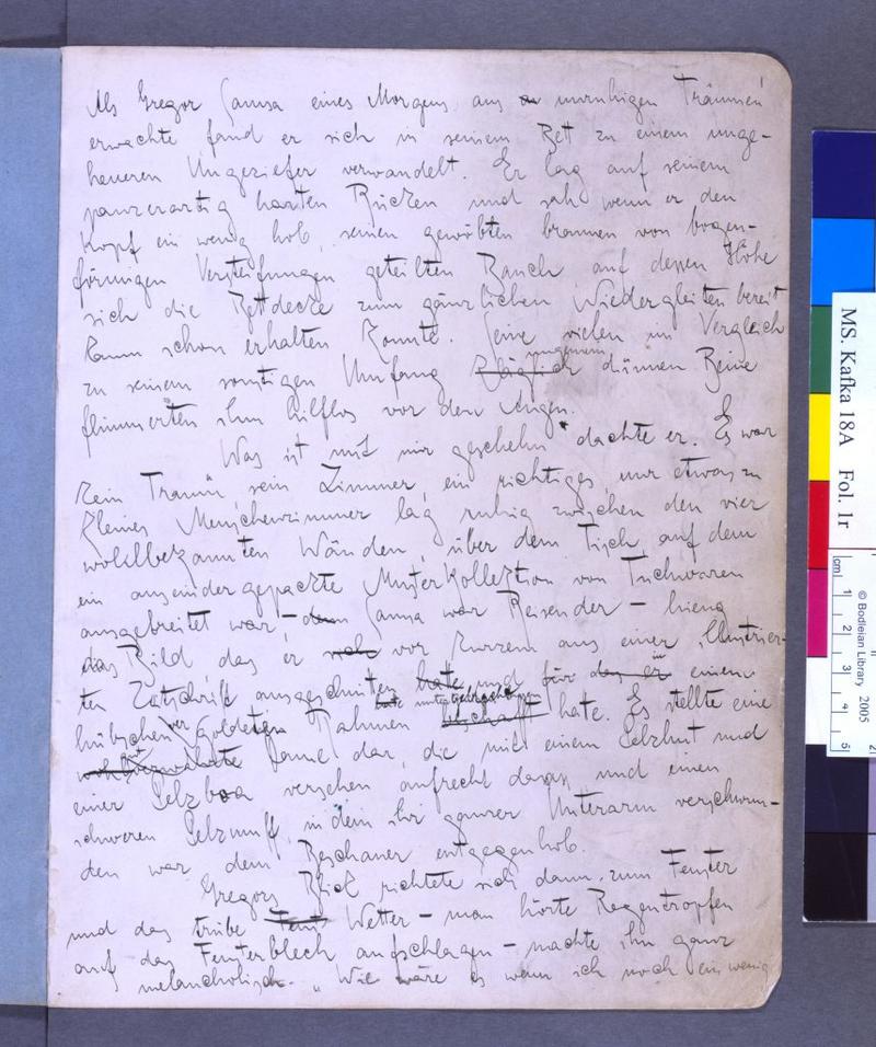 First page of the manuscript of The Metamorphosis.